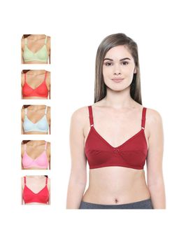 Bodycare - Women's Cotton Seamed Bra Pack Of 6 - Multi-Color