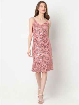 Buy VERO MODA Pink Sequinned Shift Dress Online