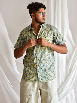 Sundarii - Moss - Green Printed Shirt
