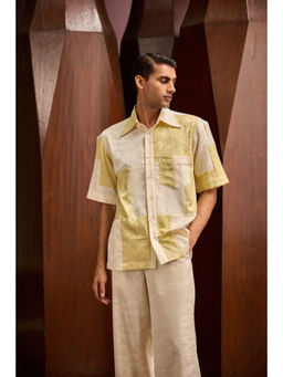 TheRealB - Men's Short-Sleeved Jacquard Patchwork Shirt