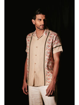 dhaaga - Nolan Chevron Beige Shirt