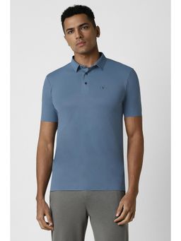 Van Heusen - Men Blue Print Polo Neck T-Shirt