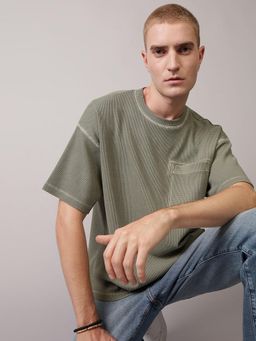 American Eagle - Men Green Ae Utility Oversized Waffle Tee