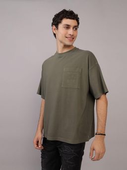 American Eagle - Men Green Ae Oversized Pocket T-Shirt