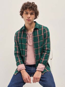 The Bear House - Mens Cotton Checked Slim Fit Shirt