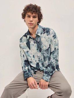 The Bear House - Mens Abstract Printed Shirt