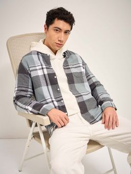 The Bear House - Cotton Checked Slim Fit Casual Shirt