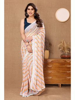 VAIRAGEE - Multi-Color Soft Georgette Printed Saree with Unstitched Blouse
