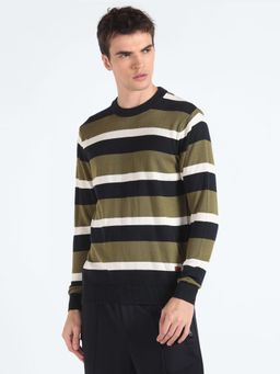 Flying Machine - Horizontal Stripe Cotton Sweater