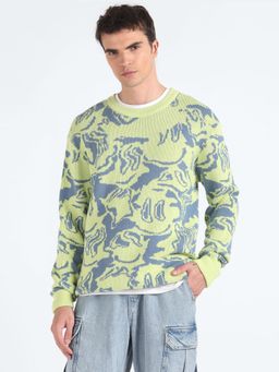 Flying Machine - Abstract Patterned Knit Sweater
