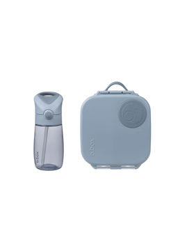 b.box - Blue Solid Plastic Lunch Box with Bottle
