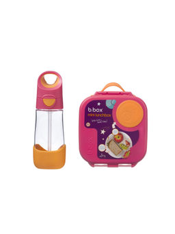 b.box - Pink Solid Plastic Lunch Box with Bottle