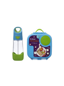 b.box - Blue Solid Plastic Lunch Box with Bottle
