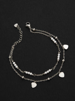 E2O - Silver-Plated Lefy Studded Anklets