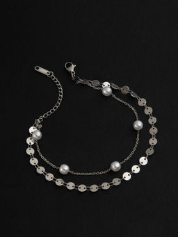 E2O - Silver Rhodium-Plated Dew Drop Glow Anklet