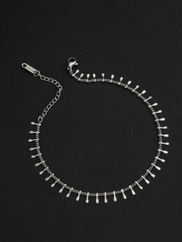 E2O - Silver Rhodium-Plated Dew Drop Glow Anklet