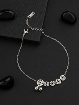 E2O - Silver Rhodium-Plated Dew Drop Glow Anklet