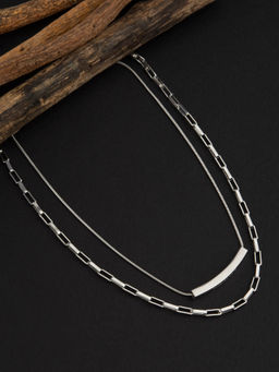 E2O - Silver Plated Double Layered Necklace