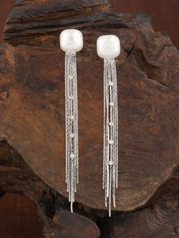 E2O - Silver-Toned Contemporary Drop Earrings