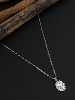 E2O - Silver Plated Gemstone Chain Necklace for Women