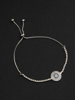 E2O - Black & Silver- Evil Eyes Embellished Bracelet