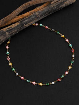 E2O - Gold Plated Multi Coloured Layered Necklace