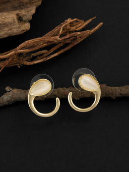 E2O - Gold-Plated Contemporary Stud Earrings