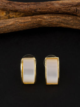 E2O - Gold-Plated Peral Studs Earrings