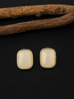E2O - Gold-Plated Peral Studs Earrings