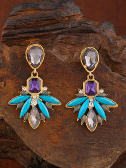 E2O - Multi Colour Leaf Shaped Drop Earrings