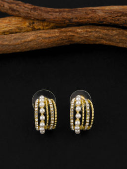 E2O - Gold-Plated Peral Hoop Earrings