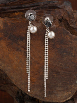 E2O - Silver-Toned Contemporary Drop Earrings