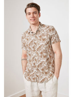 Trendyol - Man Brown Casual Shirt