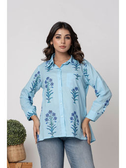 Anastay Clothing - Blue Floral Regular Fit Shirt