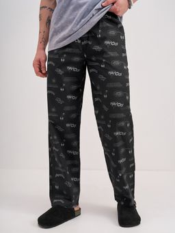 HIGHLANDER - Marvel Deadpool Men Black Cotton Printed Loungewear Bottom