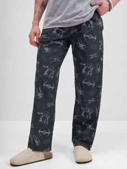 HIGHLANDER - Star Wars Star Wars Men Black Cotton Printed Loungewear Bottom