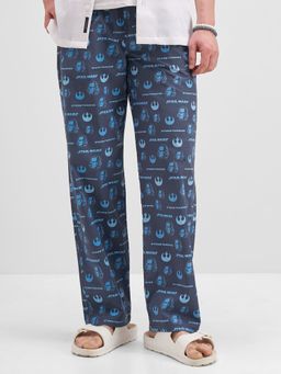 HIGHLANDER - Star Wars Star Wars Men Navy Blue Cotton Printed Loungewear Bottom