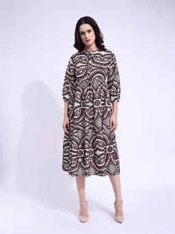 PURVAJA - Women Printed Multi Color Midi Dress
