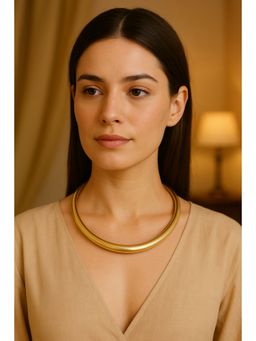VIRAASI - Gold-Plated Round Handamade Hasli Choker Necklace