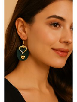 VIRAASI - Green Oval Cubic Zirconia Earrings