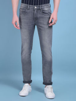 CRIMSOUNE CLUB - Mens Grey Stretchable Jeans