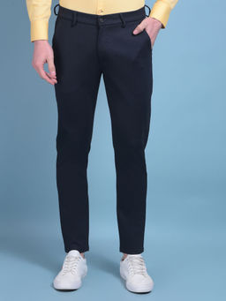 CRIMSOUNE CLUB - Mens Blue Stretchable Trousers