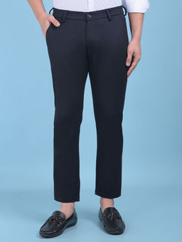 CRIMSOUNE CLUB - Mens Blue Stretchable Trousers