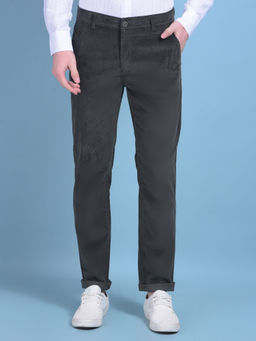 CRIMSOUNE CLUB - Mens Olive Stretchable Cotton Trousers