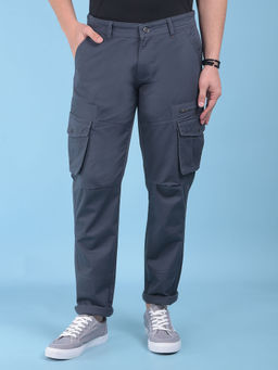 CRIMSOUNE CLUB - Mens Grey Stretchable Trousers