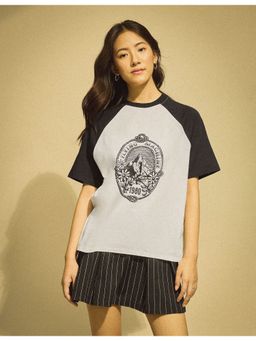 Flying Machine - Women White Cotton Graphic T-shirt