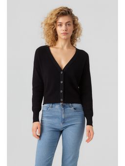 NOBARR - Women Black Viscose Solid Cardigan
