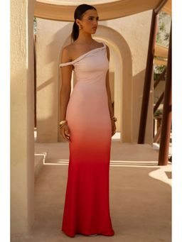 Outzidr - White Sleeveless Asymmetrical Bodycon Dress