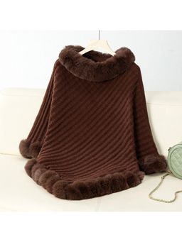 Outzidr - Women Brown Polyester Textured Sweater