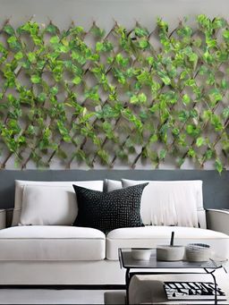 At Home by Nilkamal - Expendable Fence with Green Flowers and Leaves